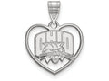 LogoArt Sterling Silver Ohio University Pendant Necklace In Heart