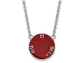 LogoArt Sterling Silver Pi Beta Phi Small Enameled Pendant Necklace With 18 Inch