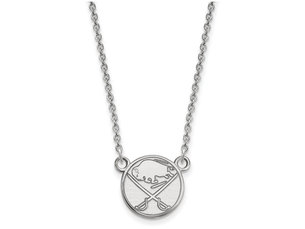 LogoArt Sterling Silver Buffalo Sabres Small Pendant Necklace