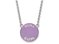 LogoArt Sterling Silver Sigma Kappa Small Enameled Pendant Necklace With 18 Inch