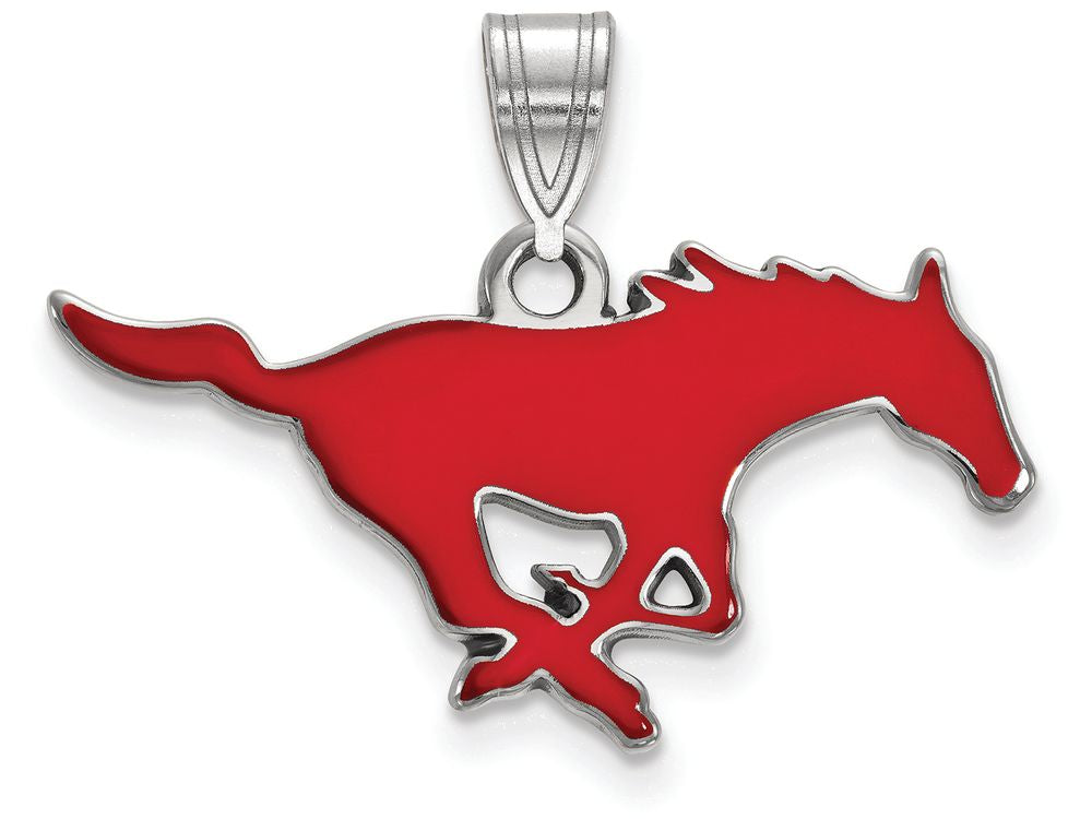 Logoart 925 Sterling Silver Southern Methodist University Medium Enamel Pendant