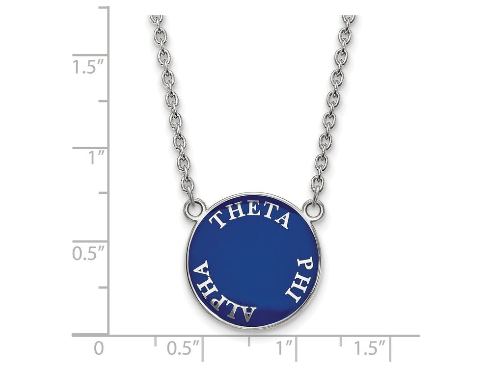 LogoArt Sterling Silver Theta Phi Alpha Small Enameled Pendant Necklace With 18 Inch