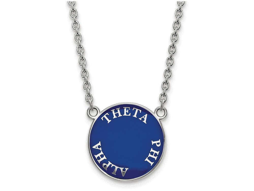 LogoArt Sterling Silver Theta Phi Alpha Small Enameled Pendant Necklace With 18 Inch