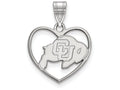 LogoArt Sterling Silver University Of Colorado Pendant Necklace In Heart