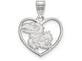 LogoArt Sterling Silver University Of Kansas Pendant Necklace In Heart