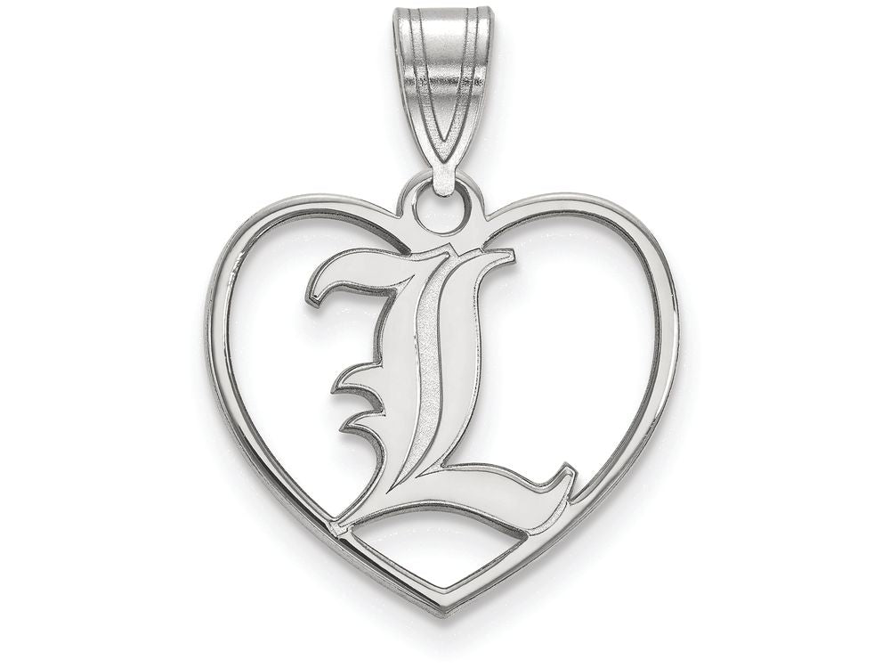 LogoArt Sterling Silver University Of Louisville Pendant Necklace In Heart