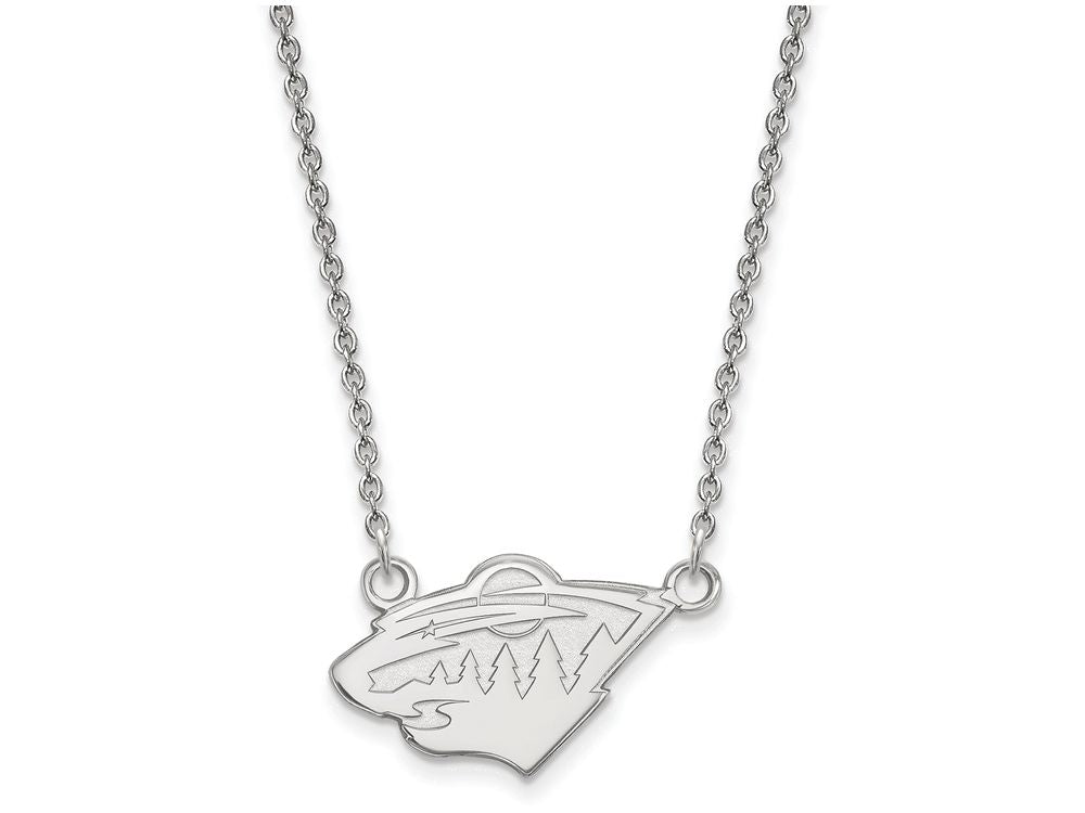 LogoArt Sterling Silver Minnesota Wild Small Pendant Necklace