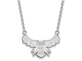 LogoArt Sterling Silver Rice University Large Pendant Necklace