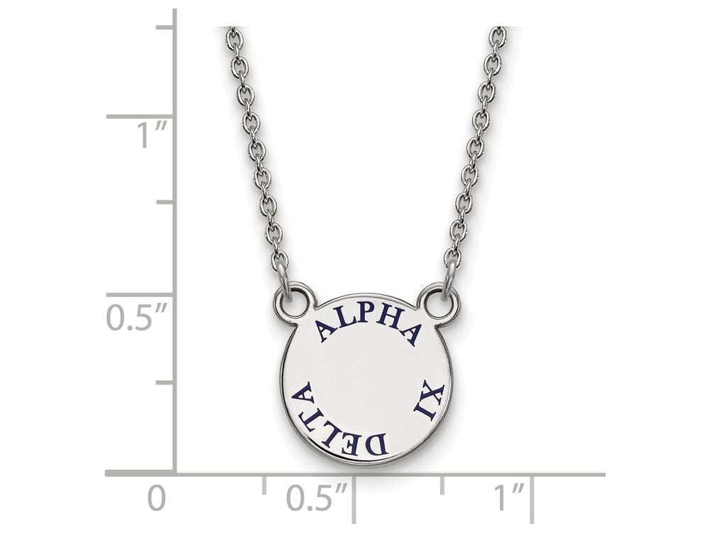LogoArt Sterling Silver Alpha Xi Delta Extra Small Enameled Pendant Necklace With 18 Inch