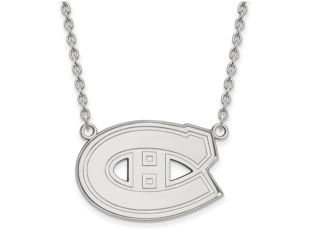 LogoArt Sterling Silver Montreal Canadiens Large Pendant Necklace