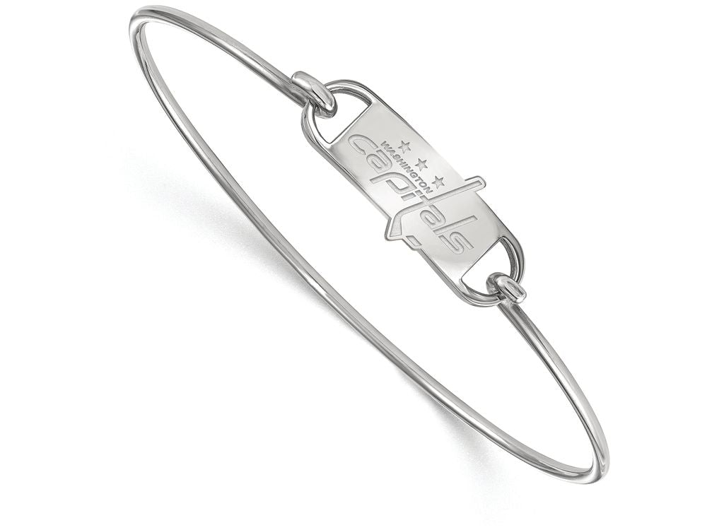 LogoArt Sterling Silver Washington Capitals Small Ctr Wire Bangle