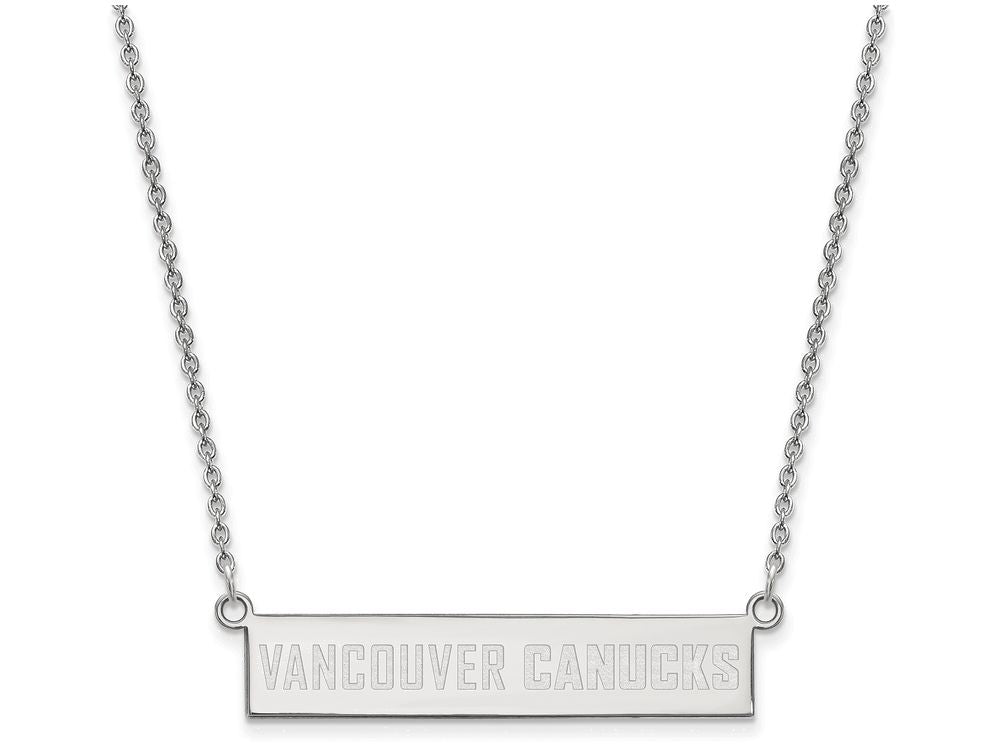 Logoart 925 Sterling Silver Vancouver Canucks Small Bar Necklace