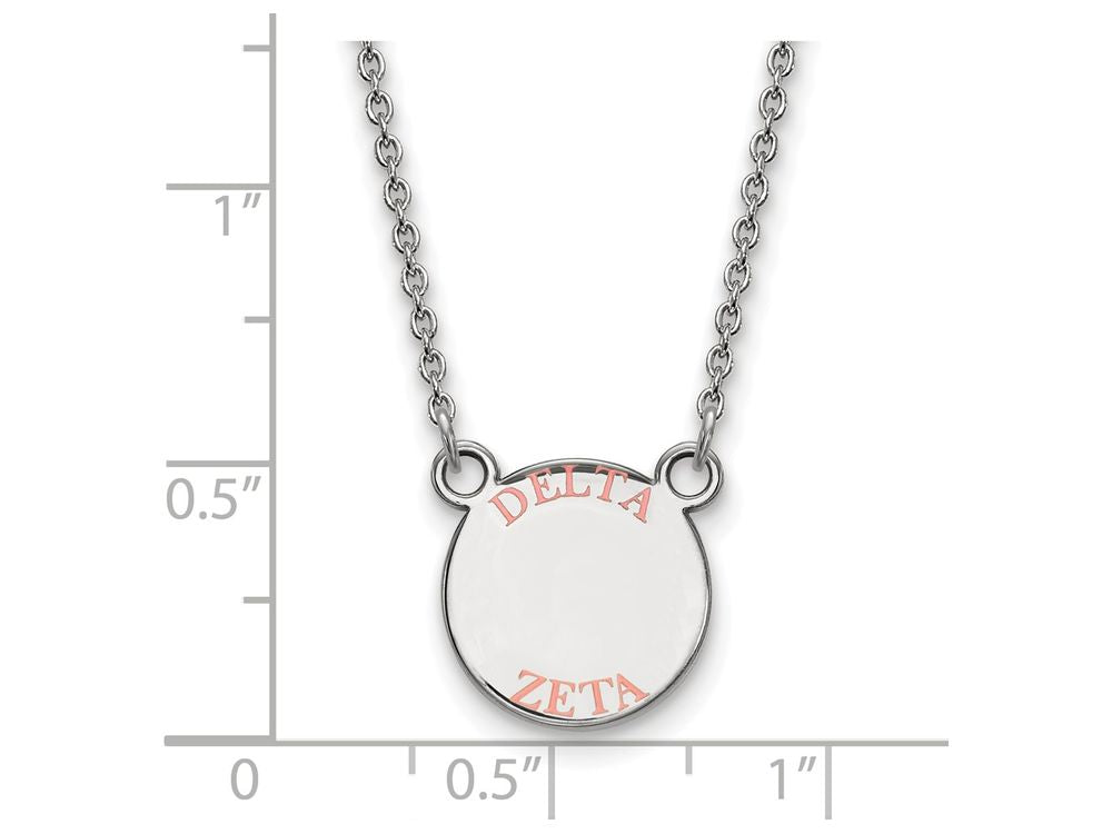 LogoArt Sterling Silver Delta Zeta Extra Small Enameled Pendant Necklace With 18 Inch