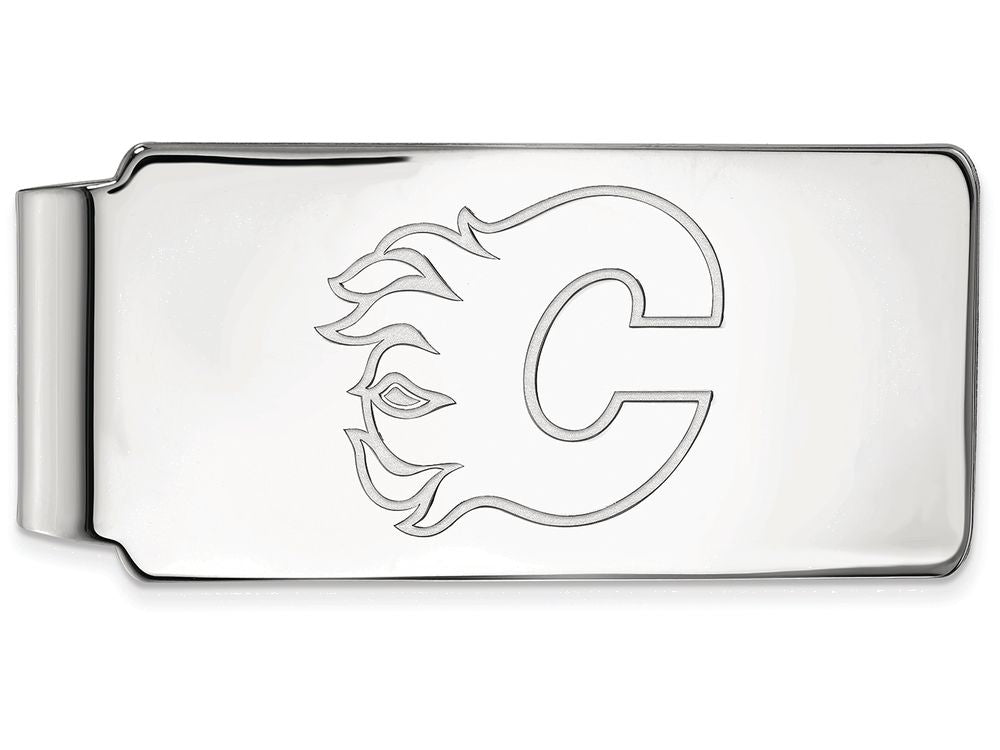 Logoart Nhl 925 Sterling Silver Calgary Flames Money Clip
