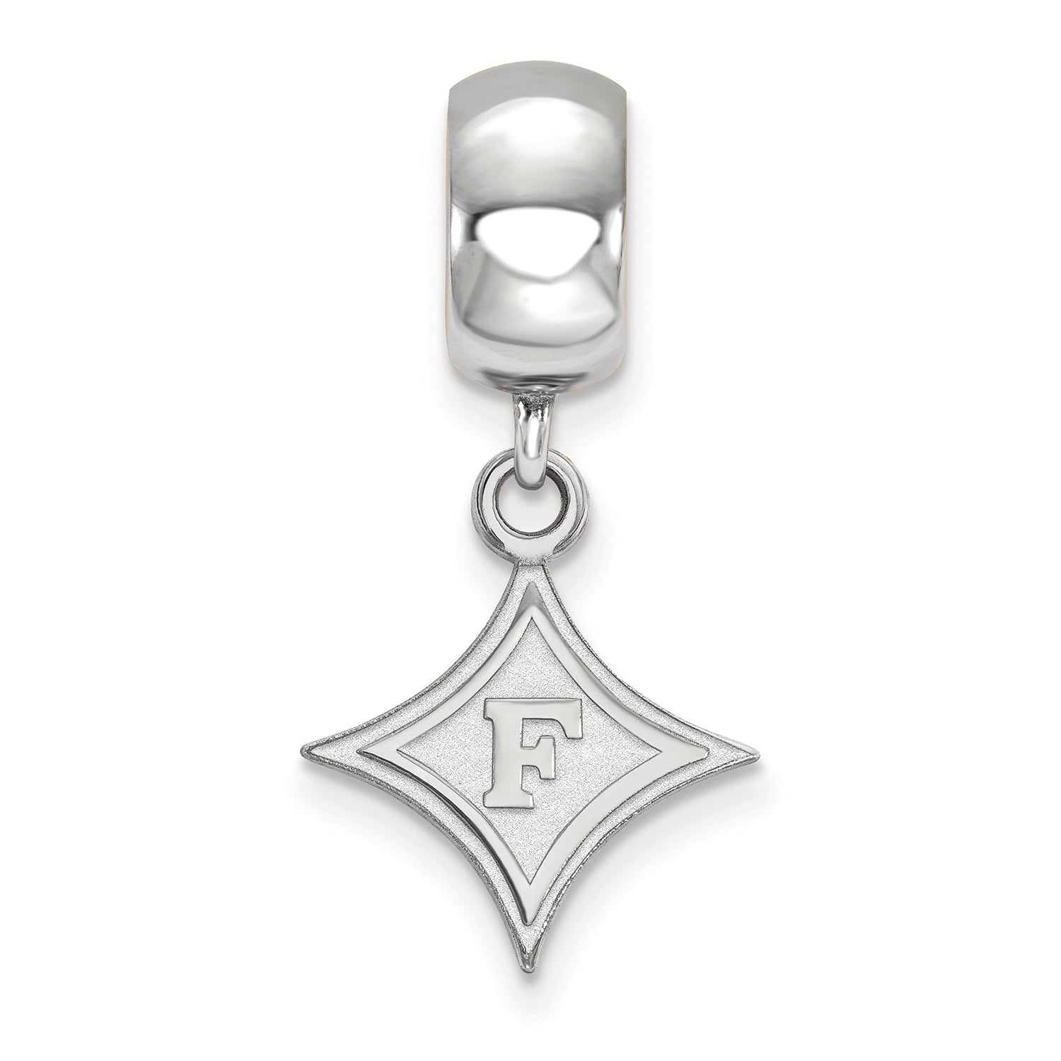 LogoArt Sterling Silver Furman University Bead Charm Charm Small Dangle Bead Charm