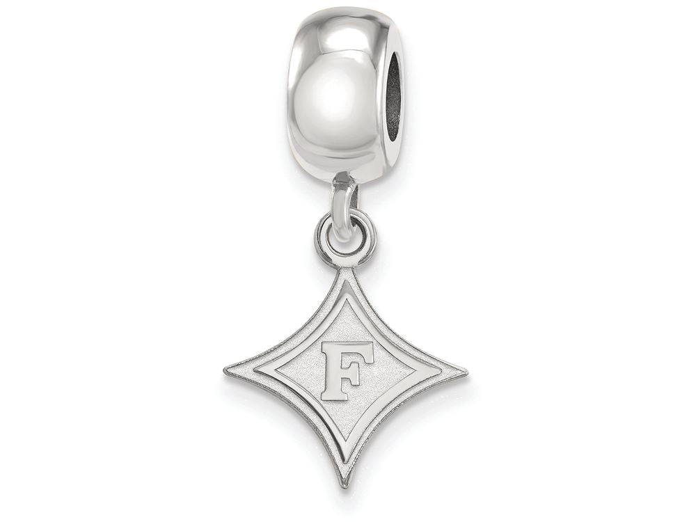 LogoArt Sterling Silver Furman University Bead Charm Charm Small Dangle Bead Charm