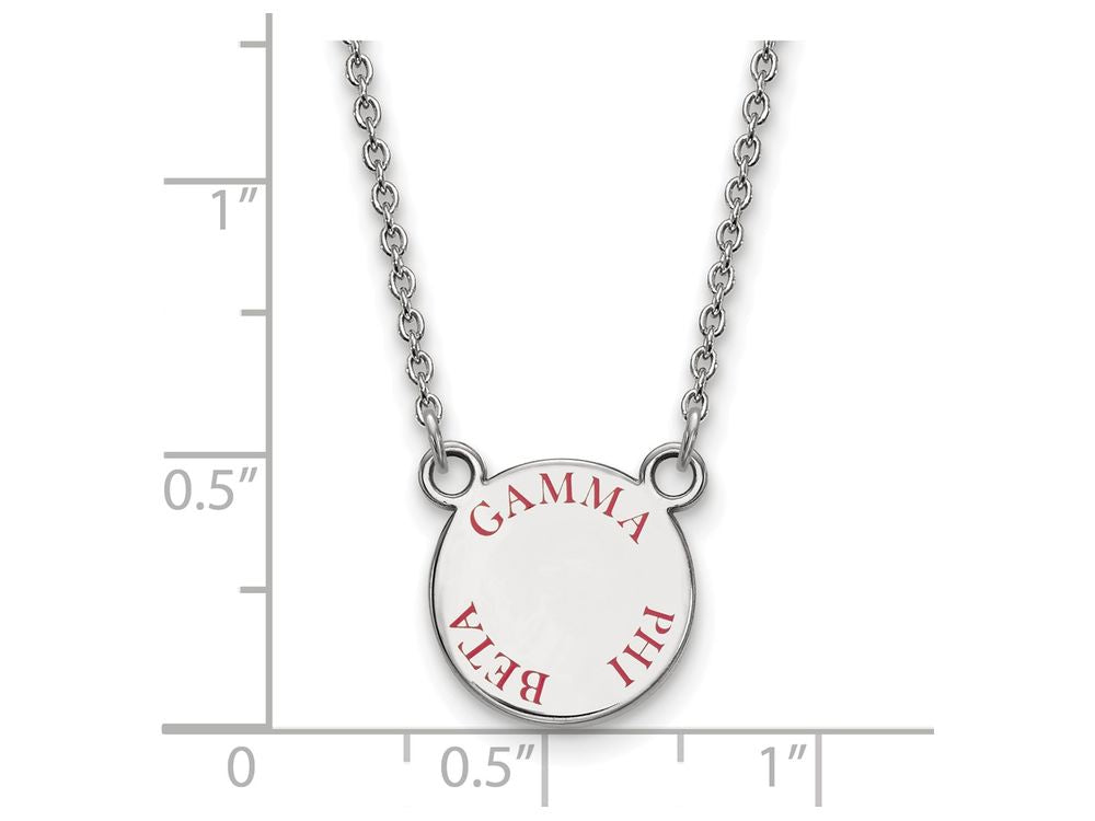 LogoArt Sterling Silver Gamma Phi Beta Extra Small Enameled Pendant Necklace With 18 Inch
