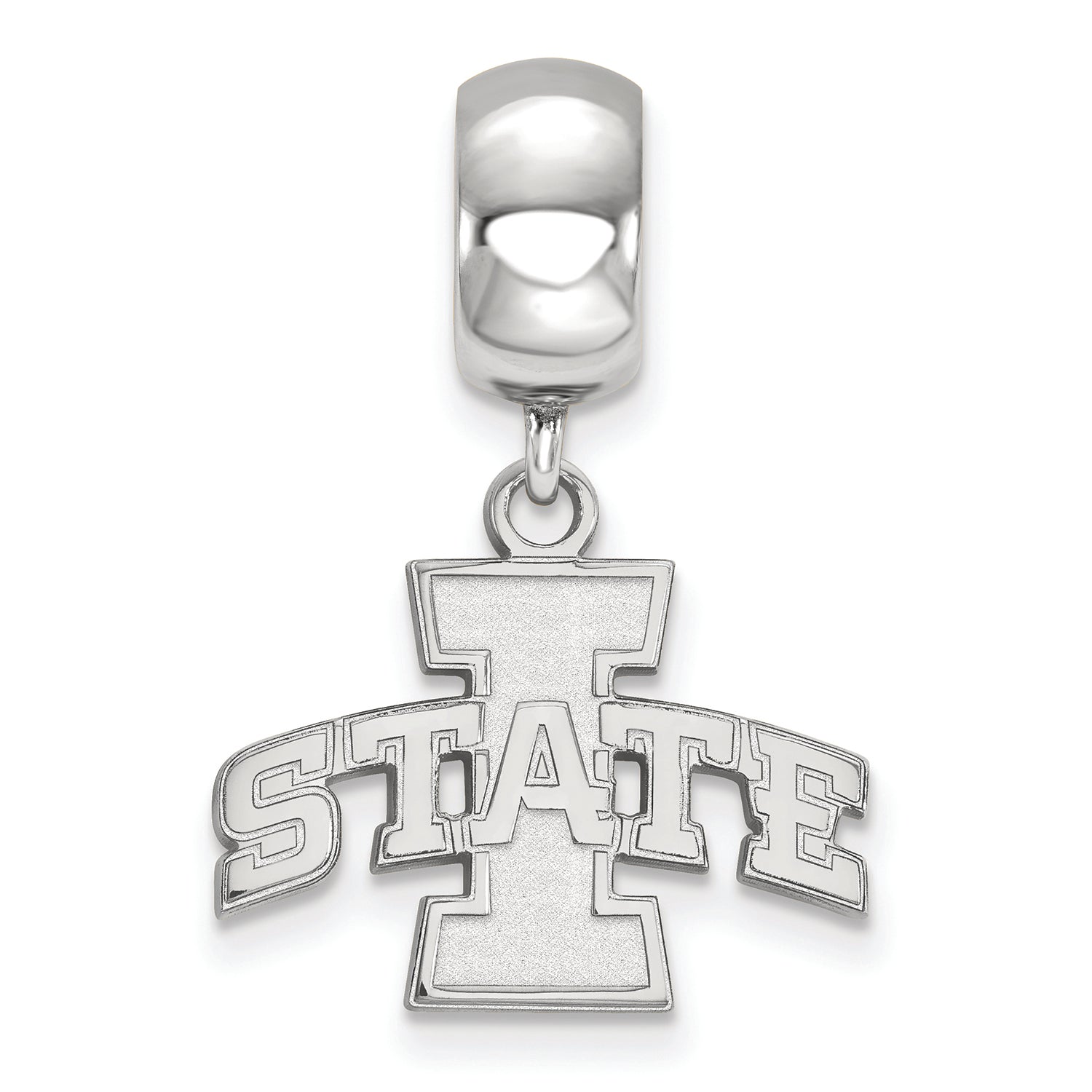 LogoArt Sterling Silver Iowa State University Bead Charm Charm Small Dangle Bead Charm