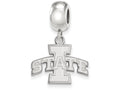 LogoArt Sterling Silver Iowa State University Bead Charm Charm Small Dangle Bead Charm