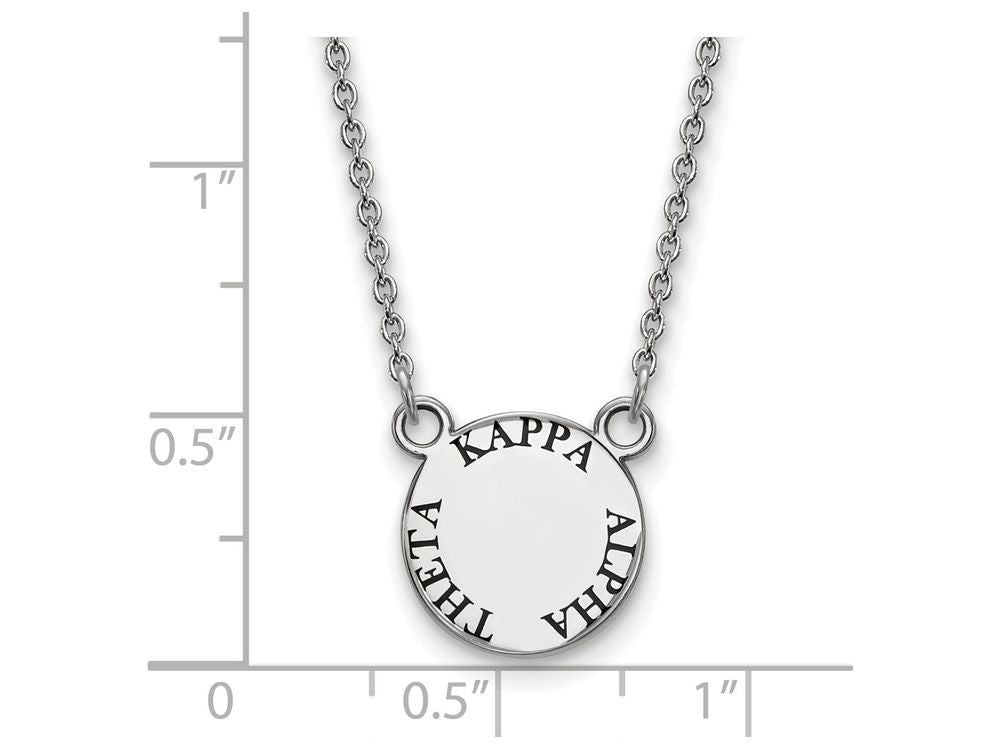 LogoArt Sterling Silver Kappa Alpha Theta Extra Small Enameled Pendant Necklace With 18 Inch