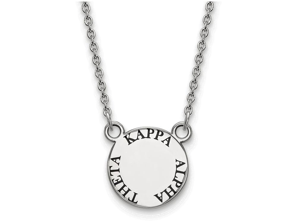 LogoArt Sterling Silver Kappa Alpha Theta Extra Small Enameled Pendant Necklace With 18 Inch