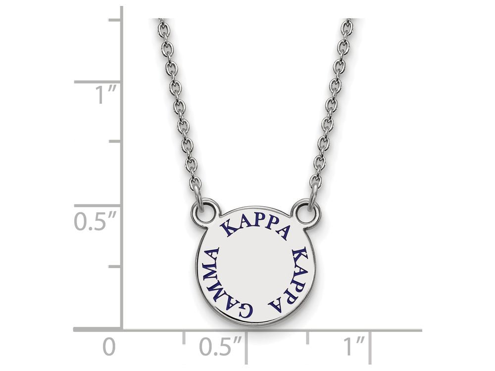 LogoArt Sterling Silver Kappa Kappa Gamma Extra Small Enameled Pendant Necklace With 18 Inch