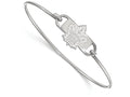 LogoArt Sterling Silver Toronto Maple Leafs Small Ctr Wire Bangle