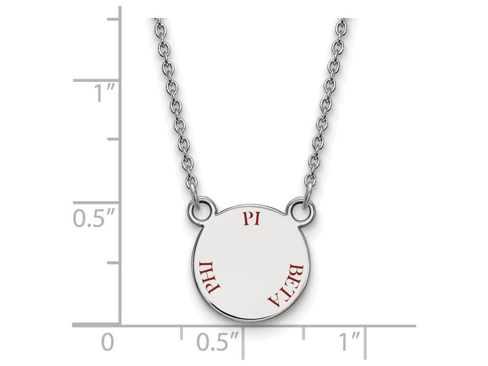 LogoArt Sterling Silver Pi Beta Phi Extra Small Enameled Pendant Necklace With 18 Inch