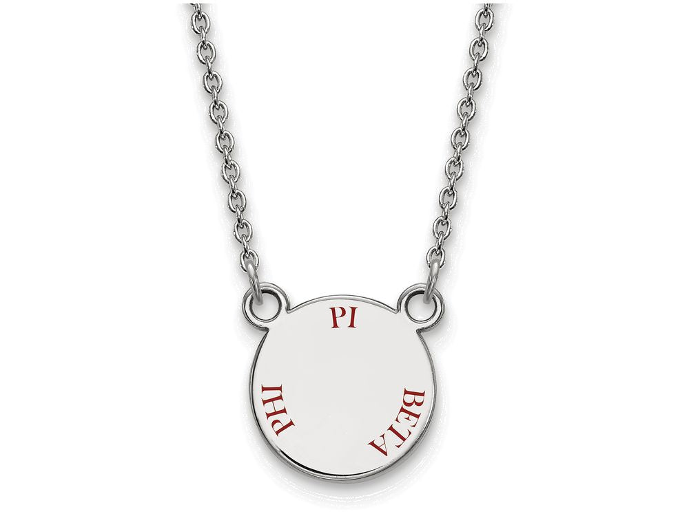 LogoArt Sterling Silver Pi Beta Phi Extra Small Enameled Pendant Necklace With 18 Inch
