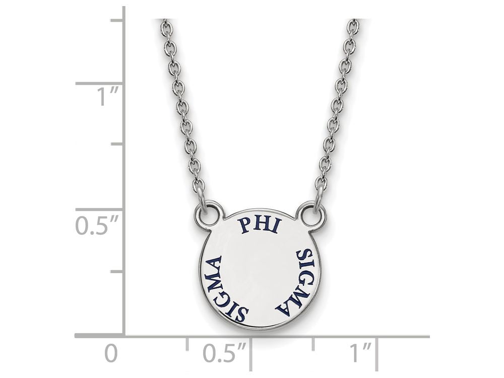 LogoArt Sterling Silver Phi Sigma Sigma Extra Small Enameled Pendant Necklace With 18 Inch