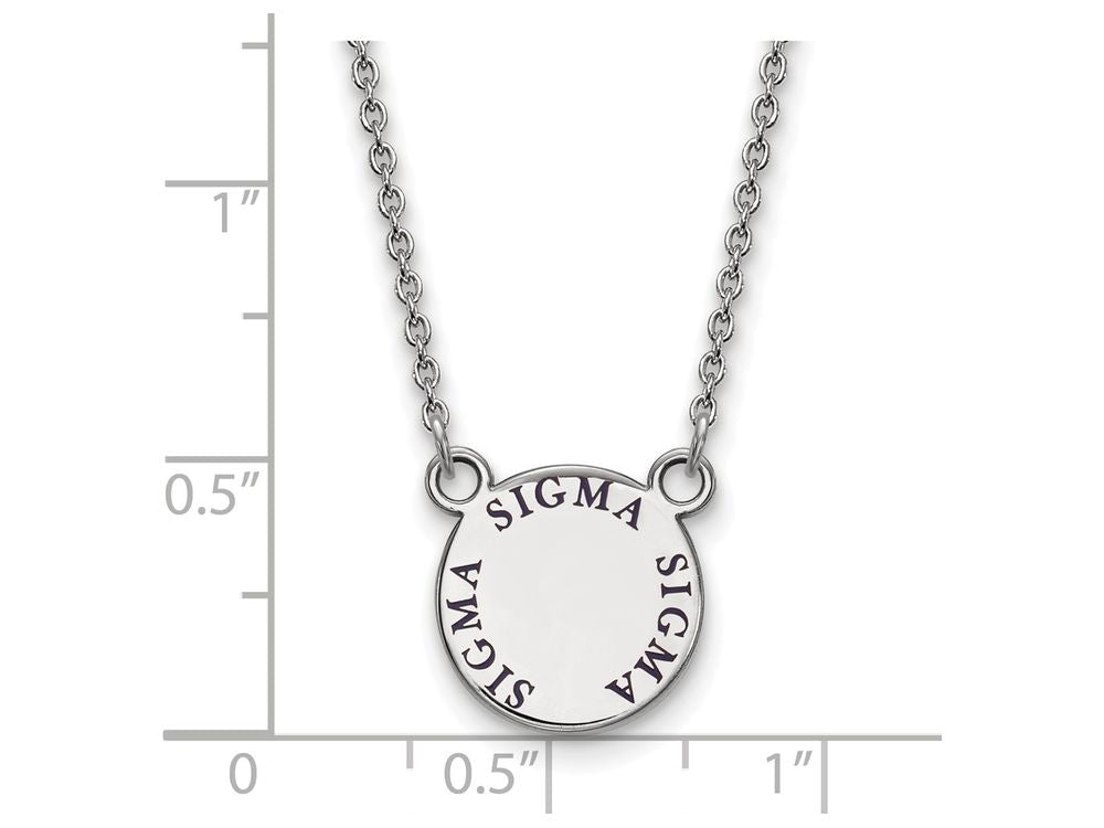 LogoArt Sterling Silver Sigma Sigma Sigma Extra Small Enameled Pendant Necklace With 18 Inch