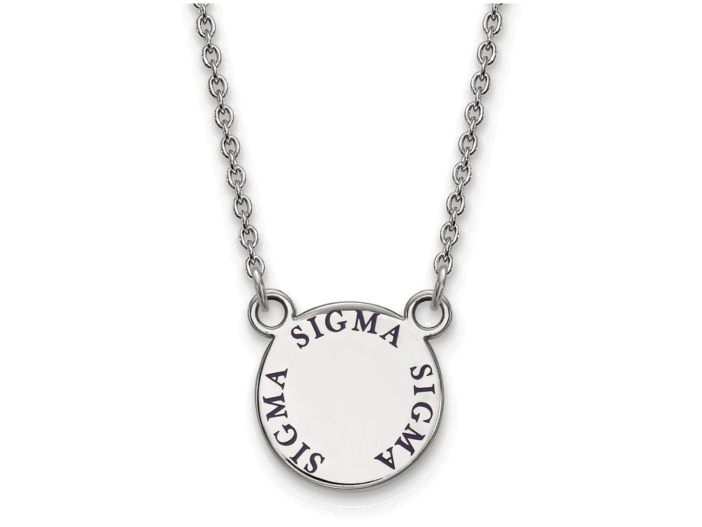 LogoArt Sterling Silver Sigma Sigma Sigma Extra Small Enameled Pendant Necklace With 18 Inch