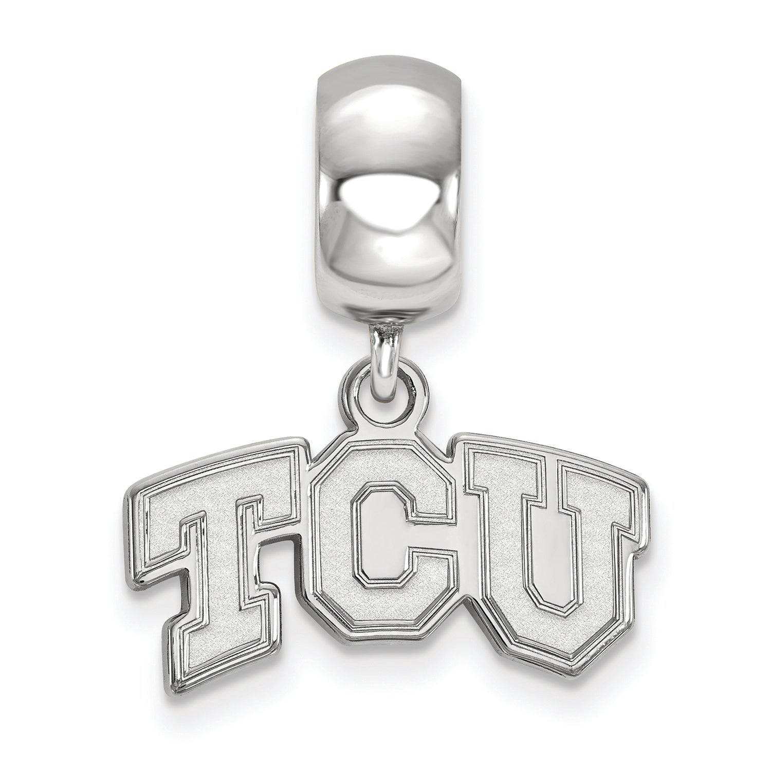 LogoArt Sterling Silver Texas Christian University Bead Charm Charm Xs Dangle Bead Charm