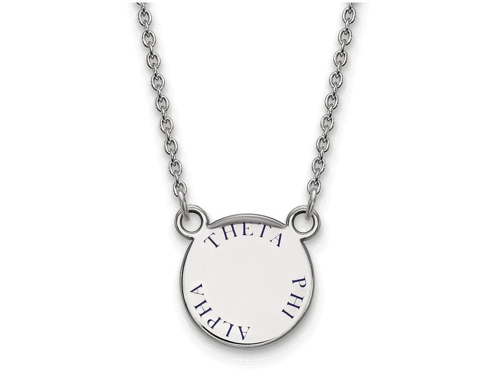 LogoArt Sterling Silver Theta Phi Alpha Extra Small Enameled Pendant Necklace With 18 Inch