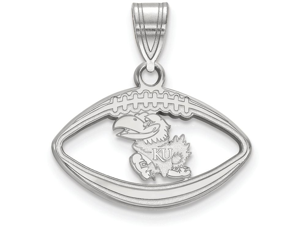 LogoArt Sterling Silver University Of Kansas Pendant Necklace In Football