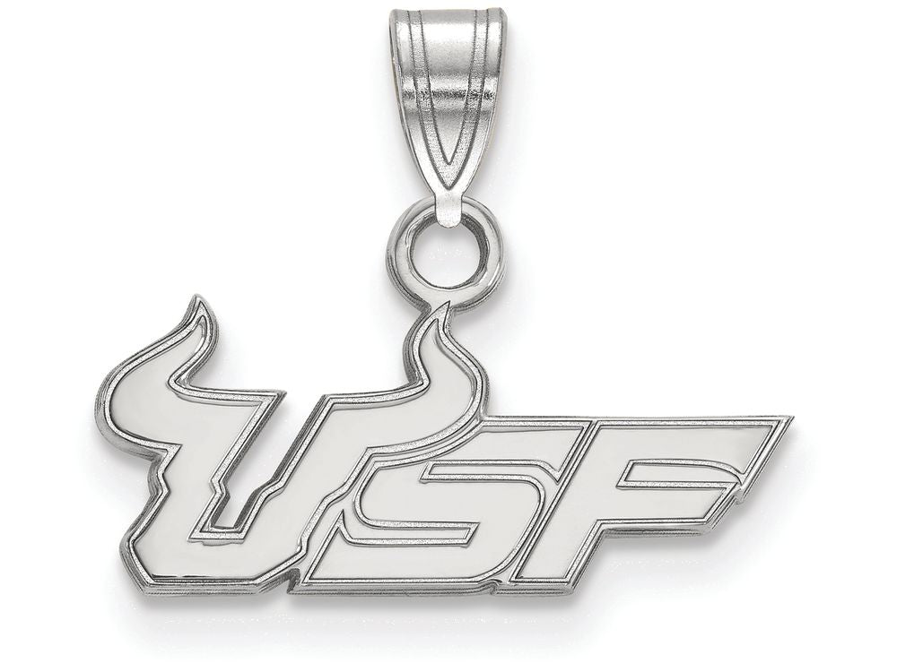 LogoArt Sterling Silver University Of South Florida Small Pendant Necklace