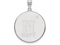 LogoArt Sterling Silver Navy XL Disc Pendant Necklace