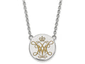 LogoArt Sterling Silver William And Mary Large Enamel Disc Necklace