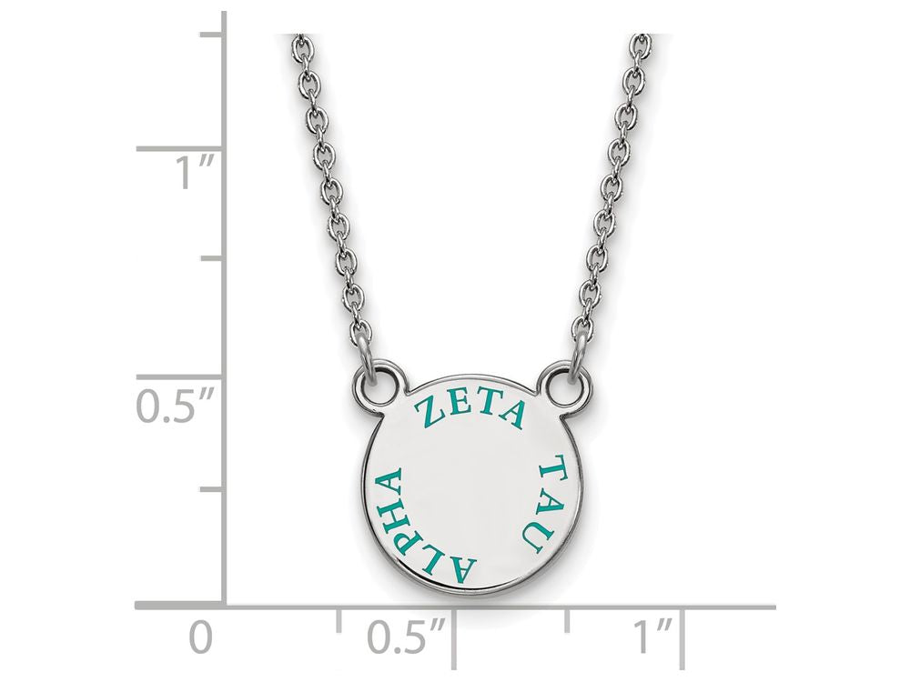 LogoArt Sterling Silver Zeta Tau Alpha Extra Small Enameled Pendant Necklace With 18 Inch