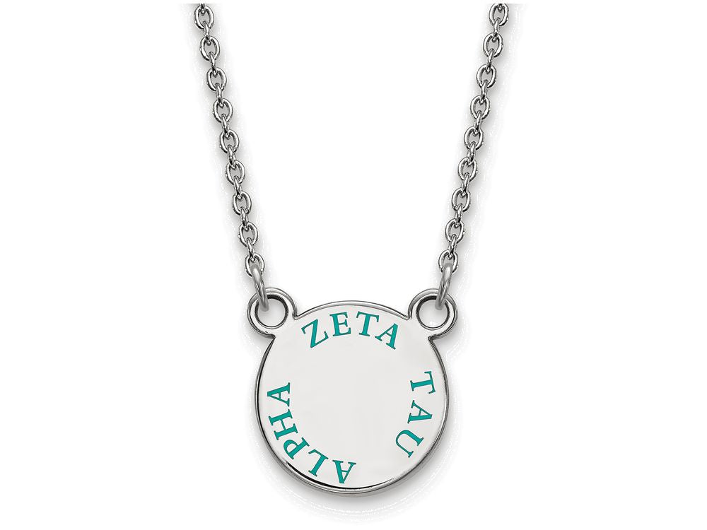 LogoArt Sterling Silver Zeta Tau Alpha Extra Small Enameled Pendant Necklace With 18 Inch