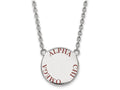 LogoArt Sterling Silver Alpha Chi Omega Small Enameled Pendant Necklace With 18 Inch