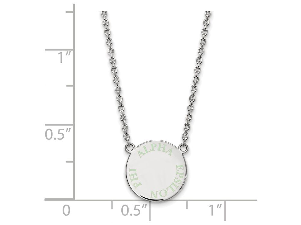 LogoArt Sterling Silver Alpha Epsilon Phi Small Enameled Pendant Necklace With 18 Inch