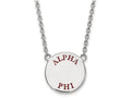 LogoArt Sterling Silver Alpha Phi Small Enameled Pendant Necklace With 18 Inch