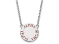 LogoArt Sterling Silver Alpha Sigma Alpha Small Enameled Pendant Necklace With 18 Inch