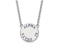 LogoArt Sterling Silver Alpha Xi Delta Small Enameled Pendant Necklace With 18 Inch