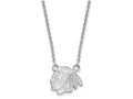 LogoArt Sterling Silver Chicago Blackhawks Small Pendant Necklace