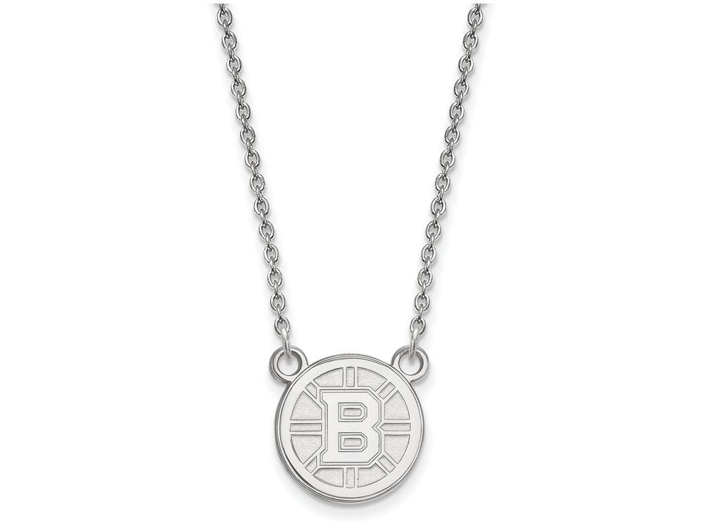 LogoArt Sterling Silver Boston Bruins Small Pendant Necklace