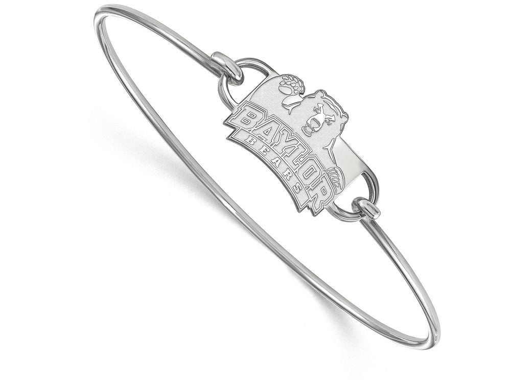 LogoArt Sterling Silver Baylor University Small Ctr Wire Bangle