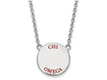 LogoArt Sterling Silver Chi Omega Small Enameled Pendant Necklace With 18 Inch