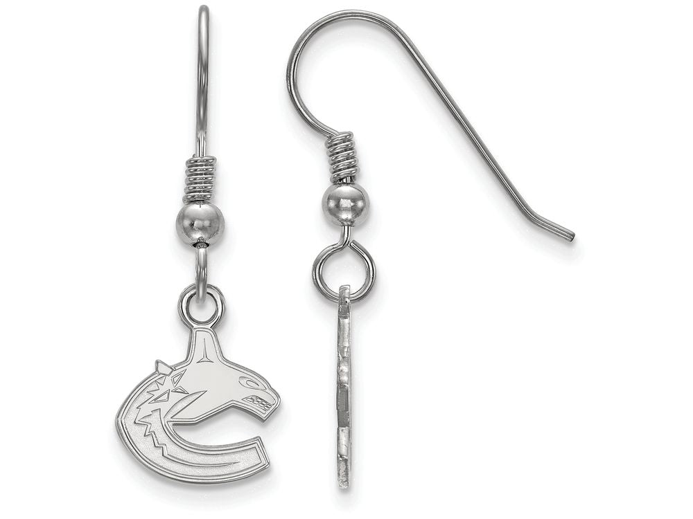 Logoart 925 Sterling Silver Vancouver Canucks Extra Small Dangle Earrings Wire
